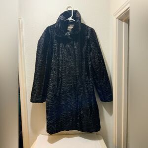 neiman Marcus Black  Fur Coat Elegant & Classic Design, Luxurious Fur
